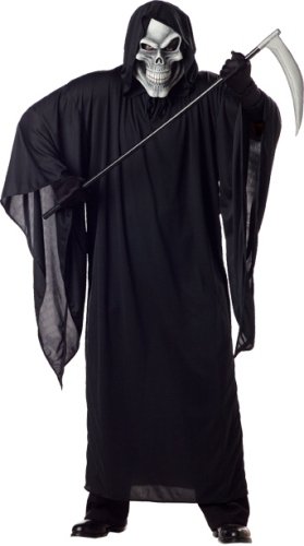 Adult Halloween Costume+Mask Grim Reaper NEW Adult Plus (up to Chest 52)