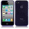 iPhone 4S / iPhone 4 / iPhone 4G Purple Honeycomb Gel Case Cover Skin See Through Design From Keep Talking Shop iPhone 4th Generation Accessories