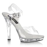 41uHe396j L. SL160  5 Inch Cute Bridal Shoe High Heel Mini Platform Shoe With Clear Straps Clear Size: 7