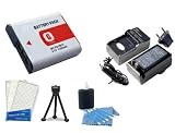 Battery And Charger Kit Includes Extended Replacement NP-FG1 Battery + Digi AC/DC Rapid Travel Charger + Mini Tripod + Camera Cleaning Kit + LCD Screen Protectors For Sony Cyber-shot DSC-HX5V, DSC-H55, DSC-WX10, DSC-H70, DSC-HX7V, DSC-HX9V, DSC-H90, DSC-HX30V, DSC-HX20V, DSC-HX10V Digital Camera