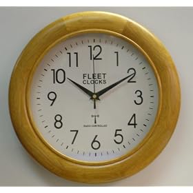 Radio Controlled RC312LW Wall Clock Real Wood Light Brown Size 30cm 12"