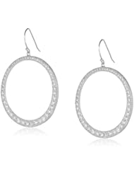 Sterling Silver Simulated Diamond Open Circle Dangle Earrings