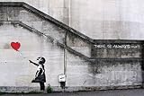 LAMINATED Banksy Girl Red Balloon Hope Mini Poster Measures 24" x 17" (61 x 43 cm)