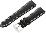TechnoMarine 3420 MoonSun 19-mm Black Rubberized Leather Strap with Single-Buckle