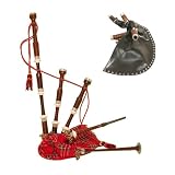 Rosewood Bagpipe, Royal Stewart Tartan, Synthetic Bags