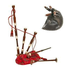 Bagpipe, Rosewood, Tartan Cover Syn. Bag
