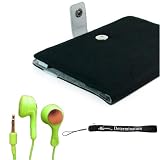 2-Tone Black/Silver Canvas Kindle 2 Glove Case Cover + Indlues a 4-Inch Determination Hand Strap + Hi-Fi Noise-Reducing Ear Buds Earphone set