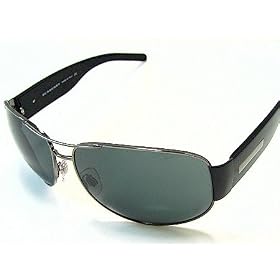 Burberry 3020 1044 87 Shiny Black Sunglasses Grey Lenses Size: 64-14-130