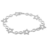 Tressa Sterling Silver Cubic Zirconia Stars Bracelet