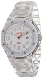 K&BROS Unisex 9399-1 Ice-Time Royal White Dial White Polycarbonate Watch