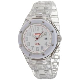 K&BROS Unisex 9399-1 Ice-Time Royal White Dial White Polycarbonate Watch