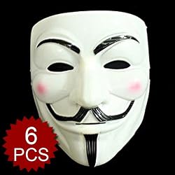 V for Vendetta Adult Masks 6 Pieces
