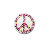 IMAGE OF Mini Button Flowered Peace Symbol PYP