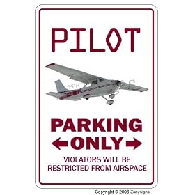 PILOT ~Sign~ parking signs air plane cessna fly gift