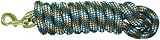 Hamilton Poly Lead with Bolt Snap, Dark Green Confetti Pattern, 5/8 Thick x 10' Long
