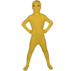 5Color Children Open Eyes Full Body Spandex Lycra Halloween Christmas Costume Yellow,Small