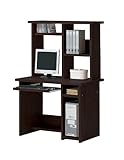 Espresso Finish Home Office Computer Desk with Hutch
