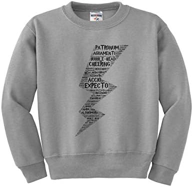 Moment Gear Kids' Harry Potter Spells Lightning Bolt Sweatshirt Small Grey