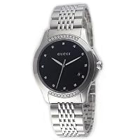 [GUCCI]グッチ　ボーイズ　腕時計　Gタイムレス【YA126408】ブラック/ダイヤ入り[並行輸入品]
