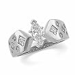 18K White Gold Diamond Engagement Ring Semimount - CENTER STONE NOT INCLUDED - 0.78 Ct.