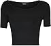WearAll Women's Short Sleeve Ribbed Crop Top
