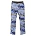 Bright Blue,Black and White Camouflage Cammo Novelty Print Jersey cotton pants for lounging, sleep, sports. Unisex relaxed fit, available in 3 Youth sizes, exposed elastic waist