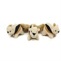 Outward Hound Kyjen  31012 Squeakin' Animals Hide-A-Squirrel Replacement Dog Toys Squeak Toys 3-Pack, Small, Brown
