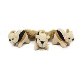 Kyjen PP01045 Squeakin' Animals Hide-A-Squirrel Replacement Dog Toys Squeak Toys 3-Pack, Small, Brown