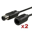 2 Pack - Gator Crunch Wii Gamecube 6FT Extension Cable / Cord (Bulk packaging)