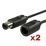 2 Pack - Gator Crunch Wii Gamecube 6FT Extension Cable / Cord (Bulk packaging)