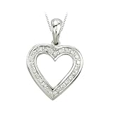 14K White Gold 1/2 ct. Channel Set Diamond Heart Pendant with Chain