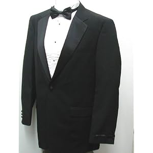 Buy New Mens Classic Black One Button Tuxedo - Five Pieces (5pc) - Includes Jacket, Pants, Shirt, Satin... by New Era Factory Outlet