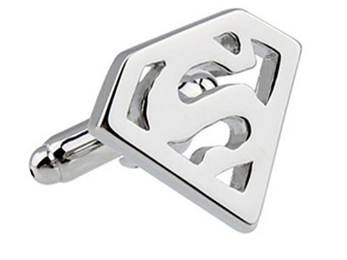 Casoty jewelry superman "s" cufflinks,superman hollow c…