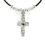 Cross with Heart Pewter Pendant - Earth Spirit Necklace