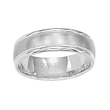 ArtCarved Pendleton White Gold Mens Wedding Band 6.5mm Comfort Fit #11-WV5010W_G