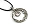 Wiccan Moon and Pentagram, Pewter Pendant with Black Corded Necklace