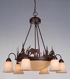 Yellowstone Indoor - 9 Light Rustic Chandelier Fixture Pendant Lighting Fixture - Bronze - B2824