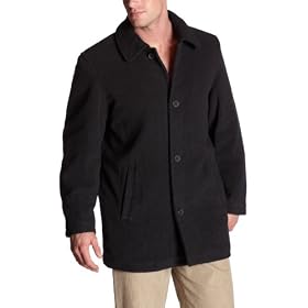 Perry Ellis Men's Wool Button Front Coat
