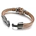 Men's Alloy Genuine Leather Bracelet Bangle Rope Brown Silver Infinity Braided (with Gift Bag)