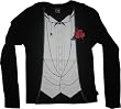 Emily the Strange juniors women's Tuxedo Shirt Black