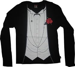 Emily the Strange juniors women's Tuxedo Shirt Black