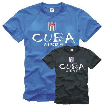 Cuba Libre T-Shirt mit gesticktem Wappen Gr. S-XXL schwarz M