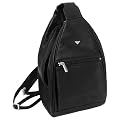 Sac � dos LOUANA , cuir v�ritable, noir