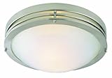 Design House 503284 2-Light Ceiling Mount, 4.5-Inch by 13-3/8-Inch, Satin Nickel