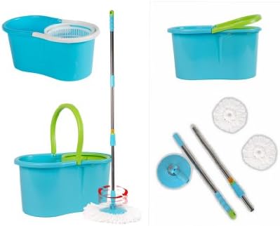 Easy Clean Magic 360 Rotating Spin Twist Hurricane Spinning and Shout Mop and Bucket System As Seen on TV (QVC) Blue