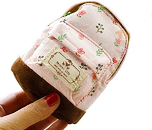 Cute Canvas Bag Flower Floral Printed Pencil Pen Case Cosmetic Makeup Bag Storage Bag with Zipper