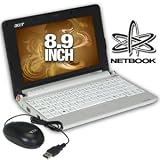 Acer - Acer Aspire One AOA150-1546 Netbook - Intel Atom Processor N270 1.6GHz, 802.11b/g WLAN, 1GB DDR2, 160GB HDD, 8.9" WSVGA, Integrated Webcam, Microsoft® Windows® XP, Seashell White, USB Mouse