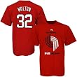 Majestic Portland Trail Blazers #32 Bill Walton Scarlet Name and Number T-shirt