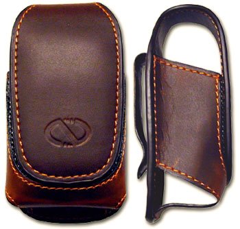 Samsung Rugby SGH-A837 Brown Pouch Leather Case with Belt Clip