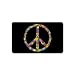 Magnet Name Card of Peace Symbol with Flowers in 60s Colors